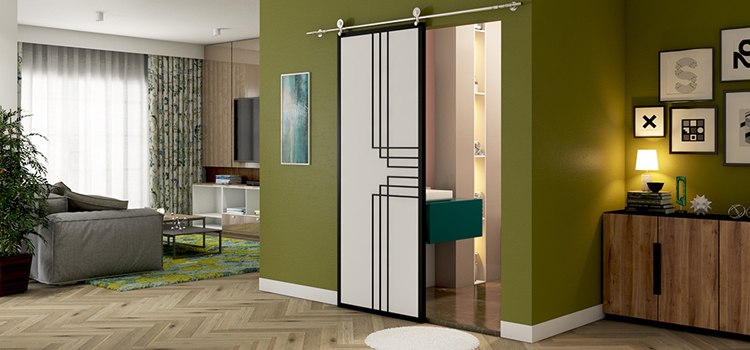 sliding bathroom door installation in Redding